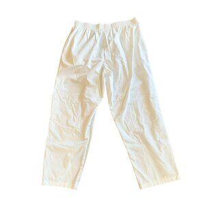 Women's Landau Scrub Pants Size XXL 2XL White Classic Fit Pockets‎ Soft NWT